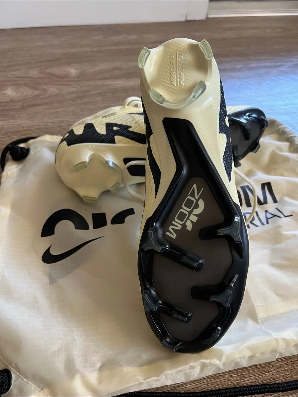 Nike Mercurial Air Zoom Soccer Cleats - Cream/Black